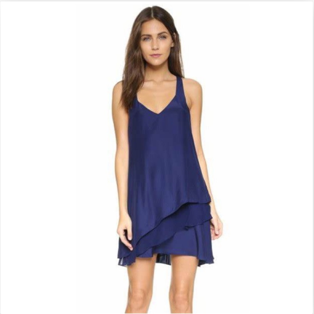 Parker Eve Combo Dress in Atlantic Blue Size Medium